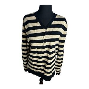 Shipley & Halmos Womens Striped Long Sleeves Shirt Brown Size Large and black
